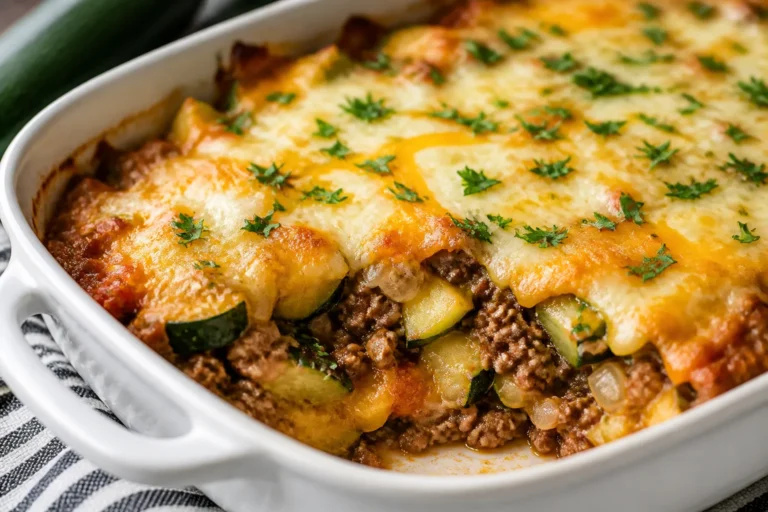 Ground Beef Zucchini Casserole – Cozy, Cheesy, and Weeknight-Friendly