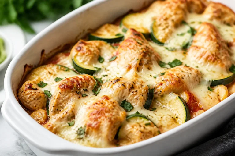 Chicken Mozzarella Zucchini Bake – A Cozy, Cheesy Weeknight Favorite