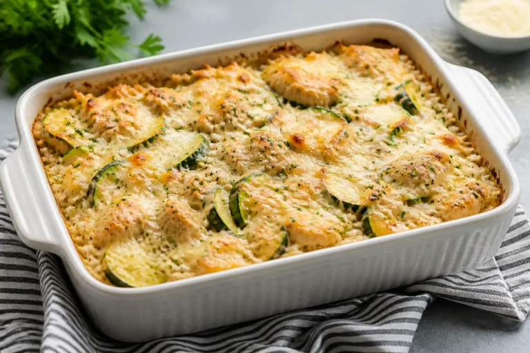 High Protein Chicken Zucchini Rice Casserole – Simple, Comforting, and Meal Prep Friendly