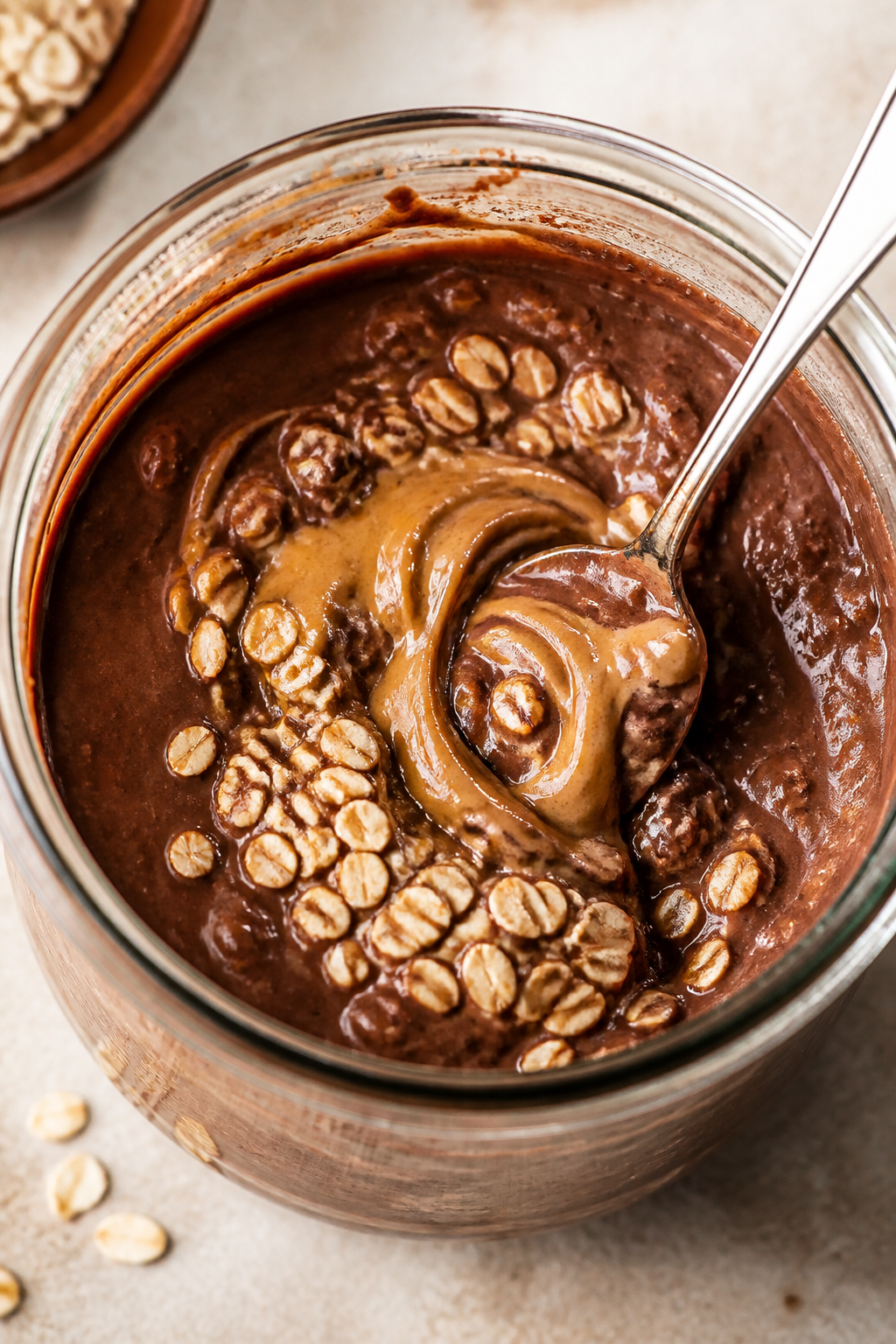 Cooking process: The “mix the base” step captured in-progress—thick chocolatey mixture (milk, 