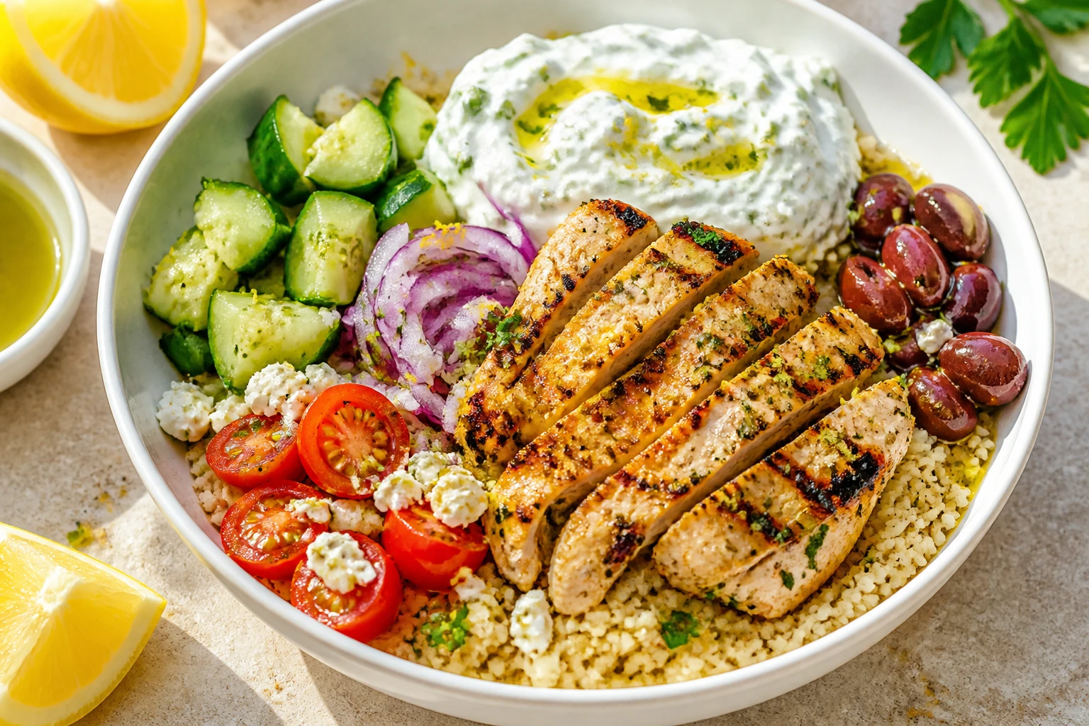 Greek Chicken Bowl That Tastes Like Sunshine