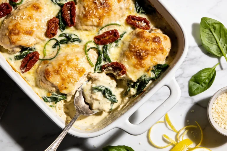 Creamy Tuscan Chicken Casserole That Feels Fancy Fast