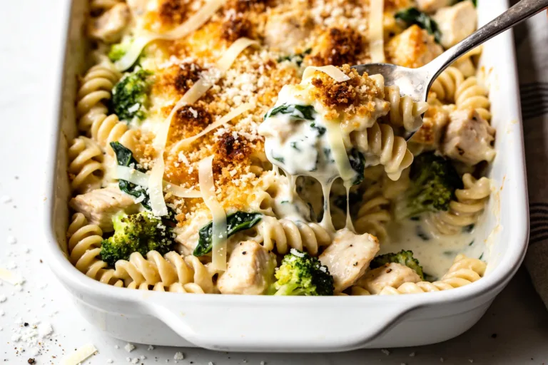High Protein Chicken Alfredo Casserole That Slaps