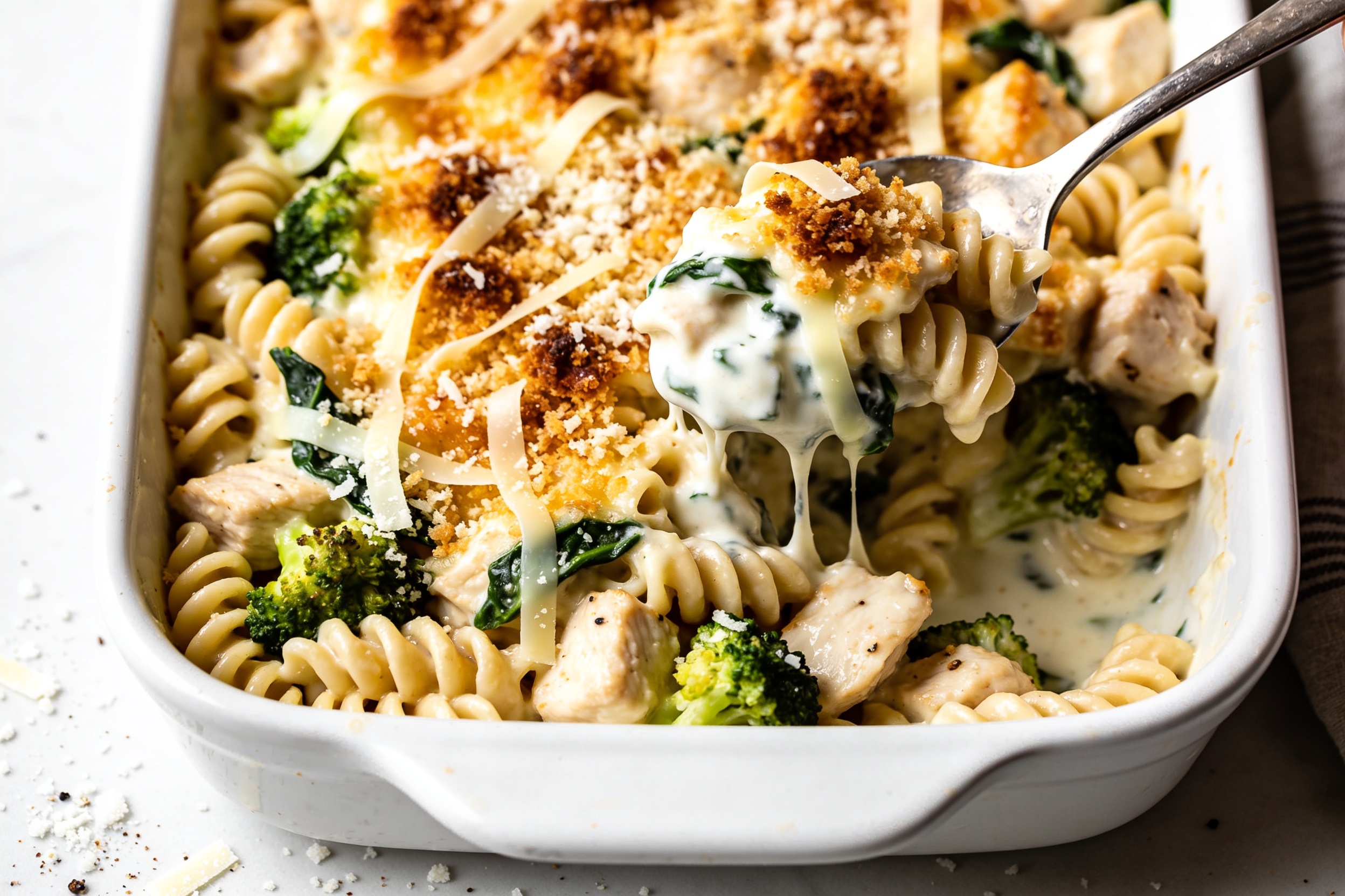 High Protein Chicken Alfredo Casserole That Slaps
