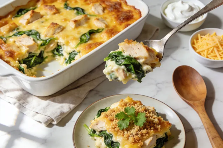 High Protein Chicken Spinach Casserole That Slaps