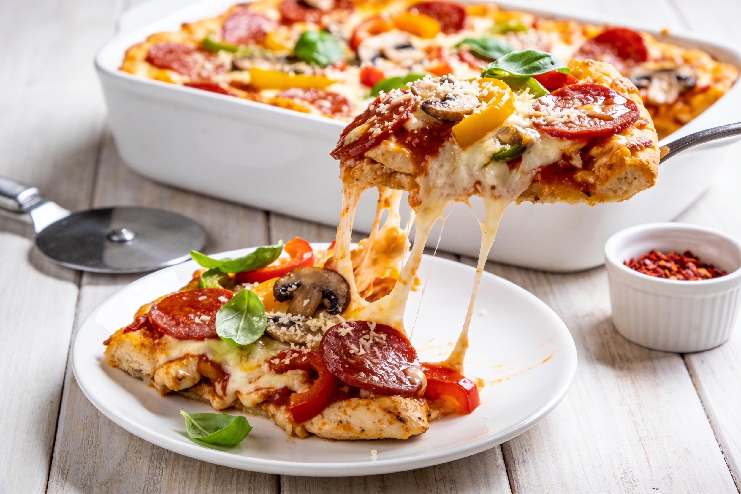 High Protein Chicken Pizza Casserole That Slaps