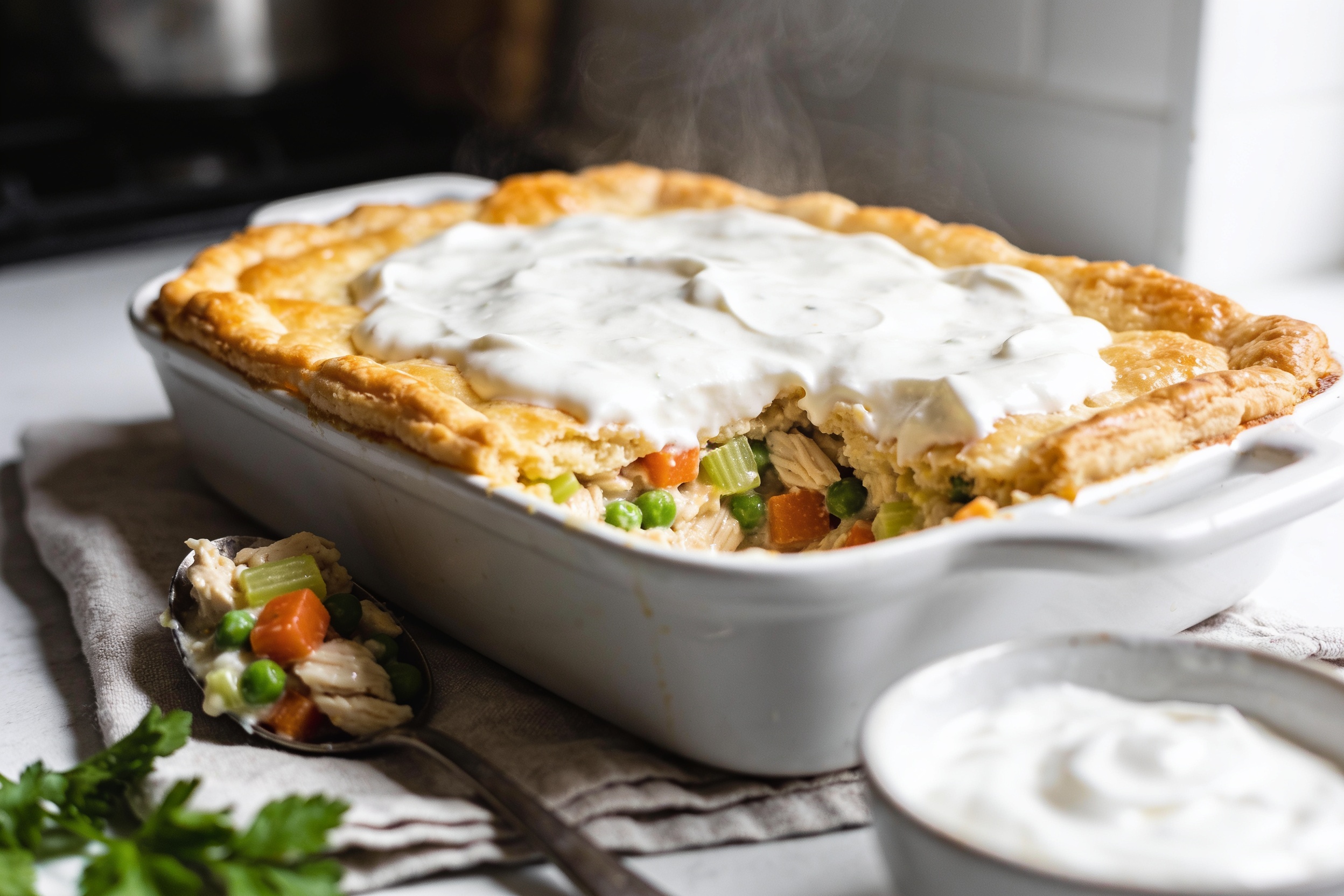 High Protein Chicken Pot Pie Casserole That Slaps