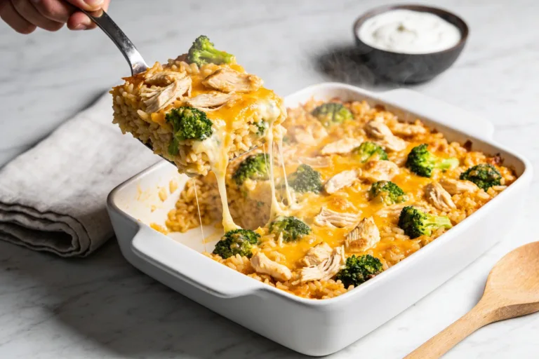 High Protein Chicken and Broccoli Rice Casserole That Slaps