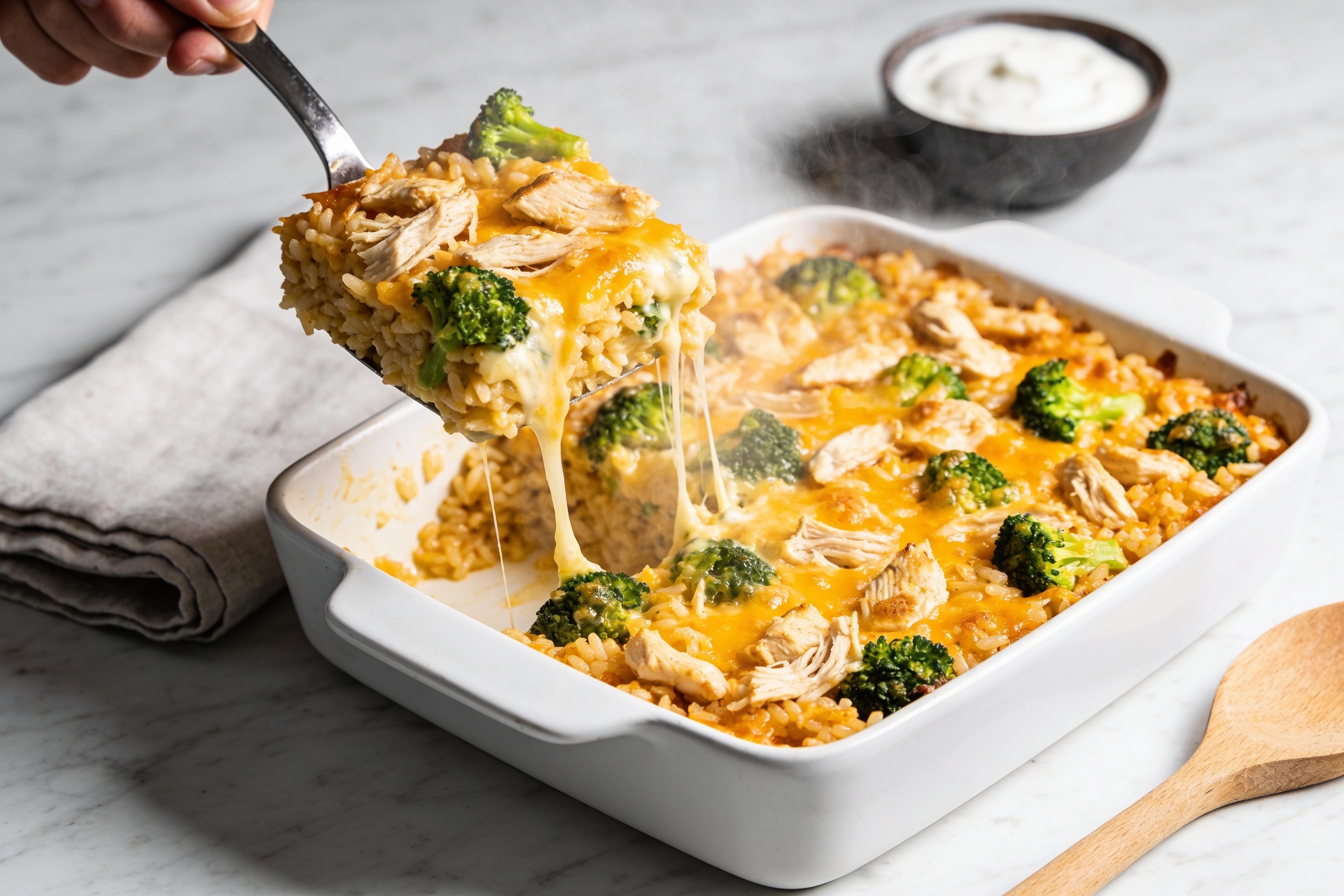 High Protein Chicken and Broccoli Rice Casserole That Slaps