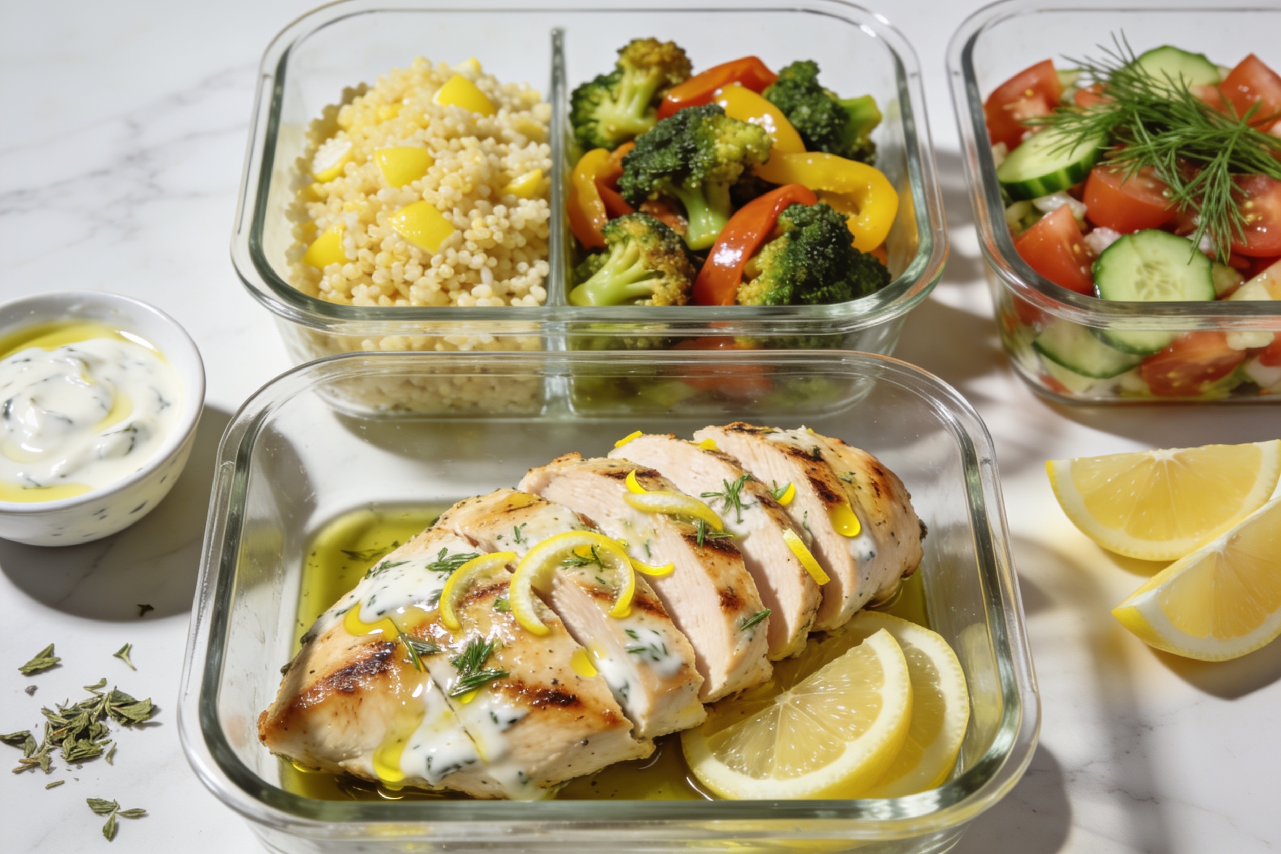 High Protein Greek Lemon Chicken Meal Prep