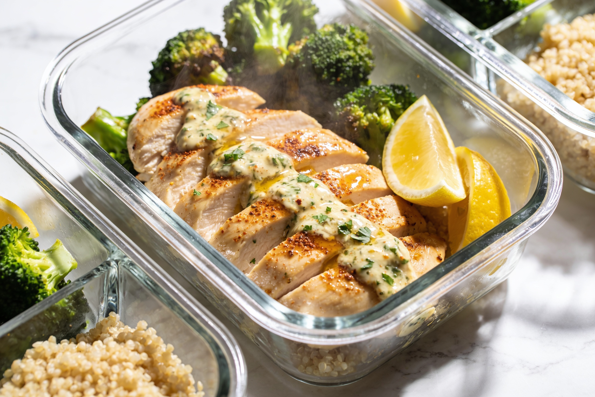 High Protein Garlic Butter Chicken Meal Prep