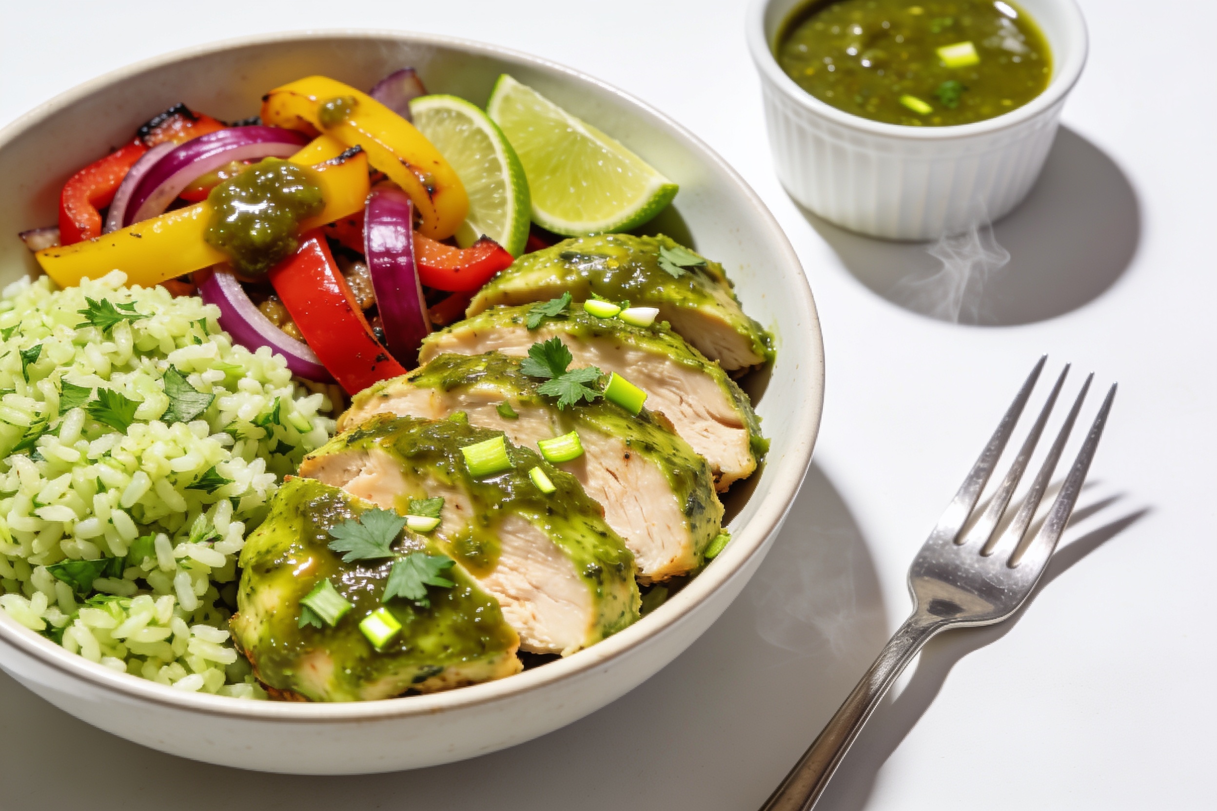 High Protein Salsa Verde Chicken Meal Prep