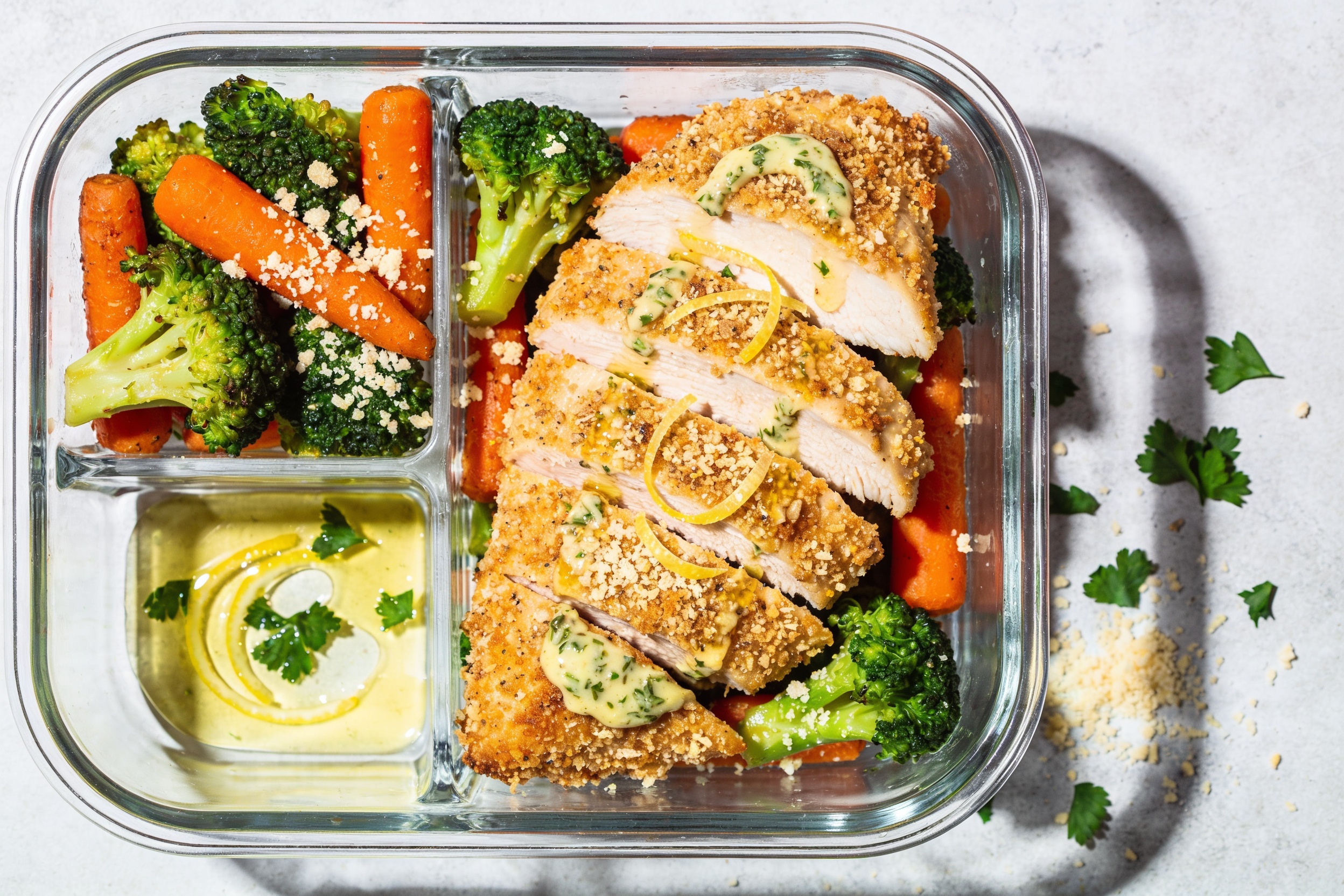 High Protein Garlic Parmesan Chicken Meal Prep