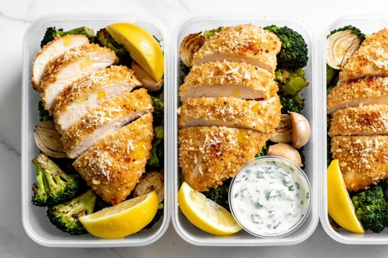 High Protein Parmesan Crusted Chicken Meal Prep