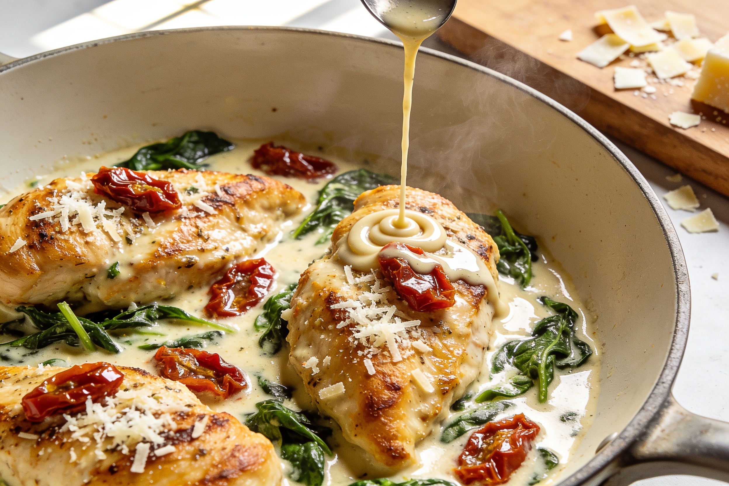High Protein Creamy Tuscan Chicken Meal Prep