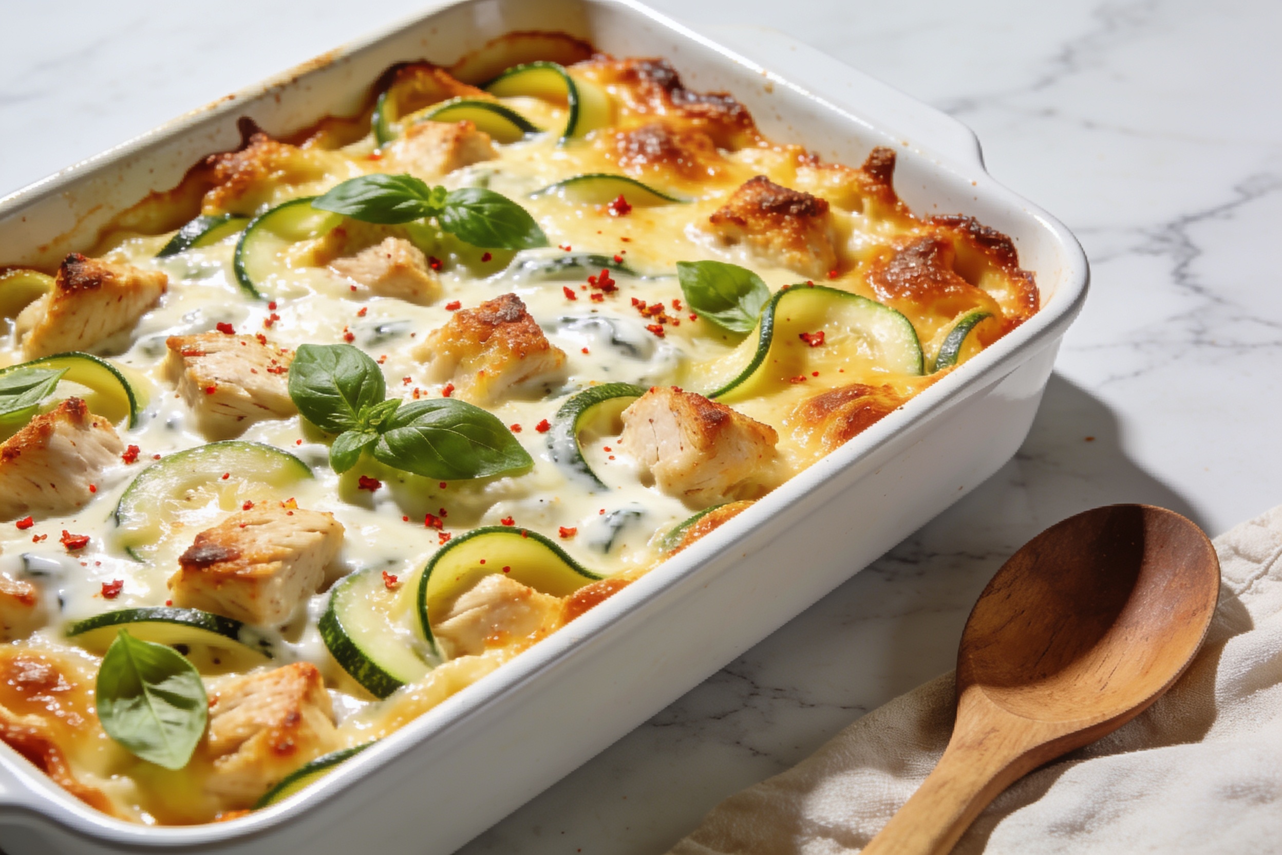 High Protein Chicken Zucchini Casserole
