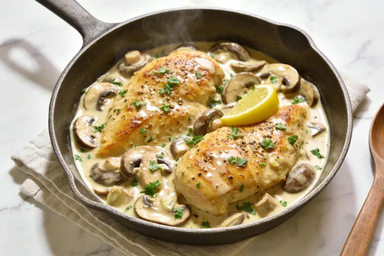 One Pan Creamy Mushroom Chicken