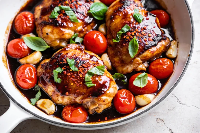 One Pan Balsamic Chicken & Tomatoes