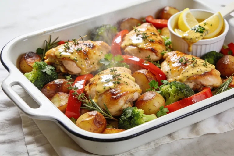 One Pan Dijon Herb Chicken & Veggies
