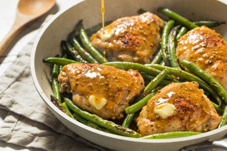 One Pan Honey Mustard Chicken & Green Beans