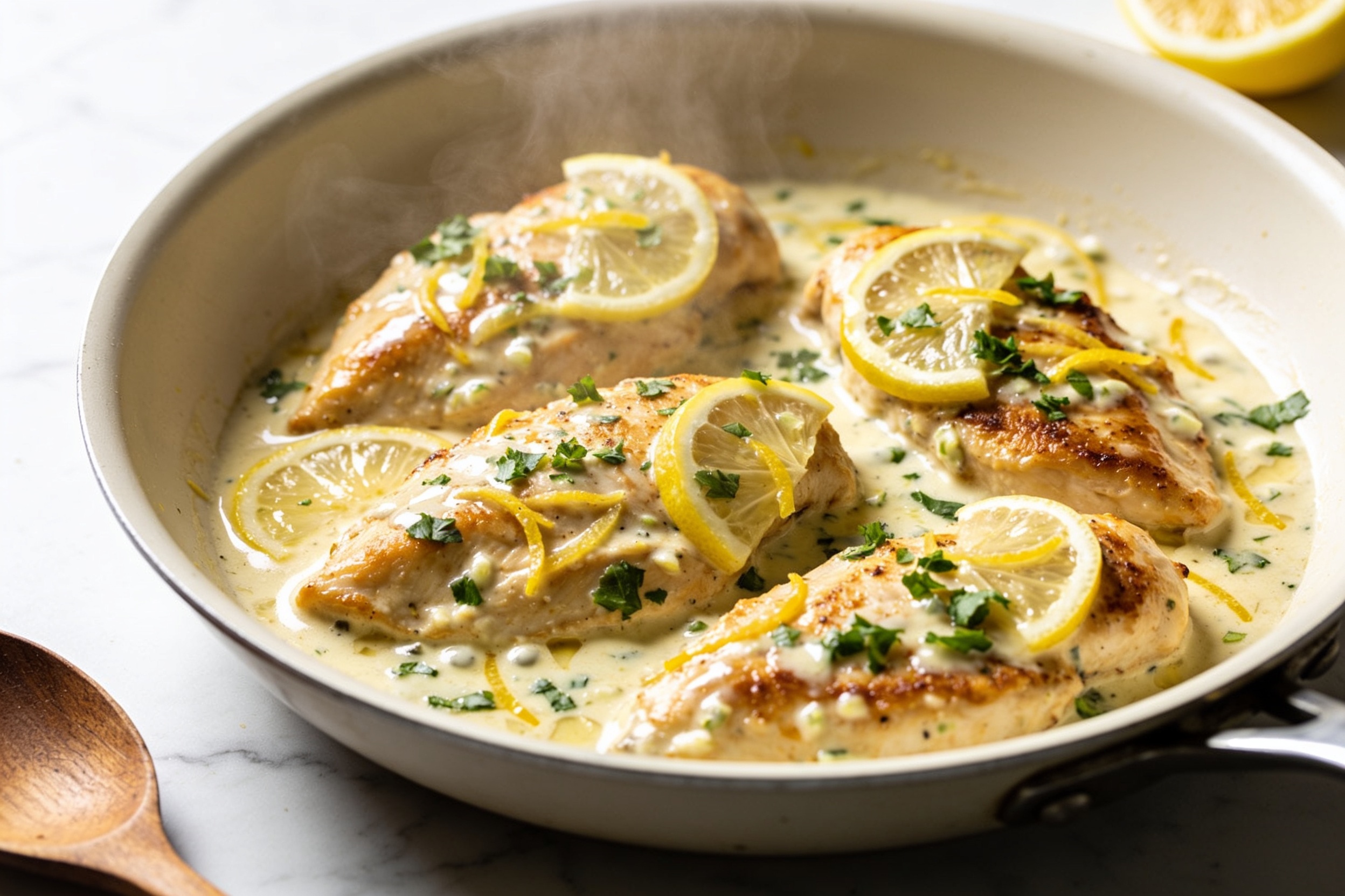 One Pan Creamy Lemon Chicken