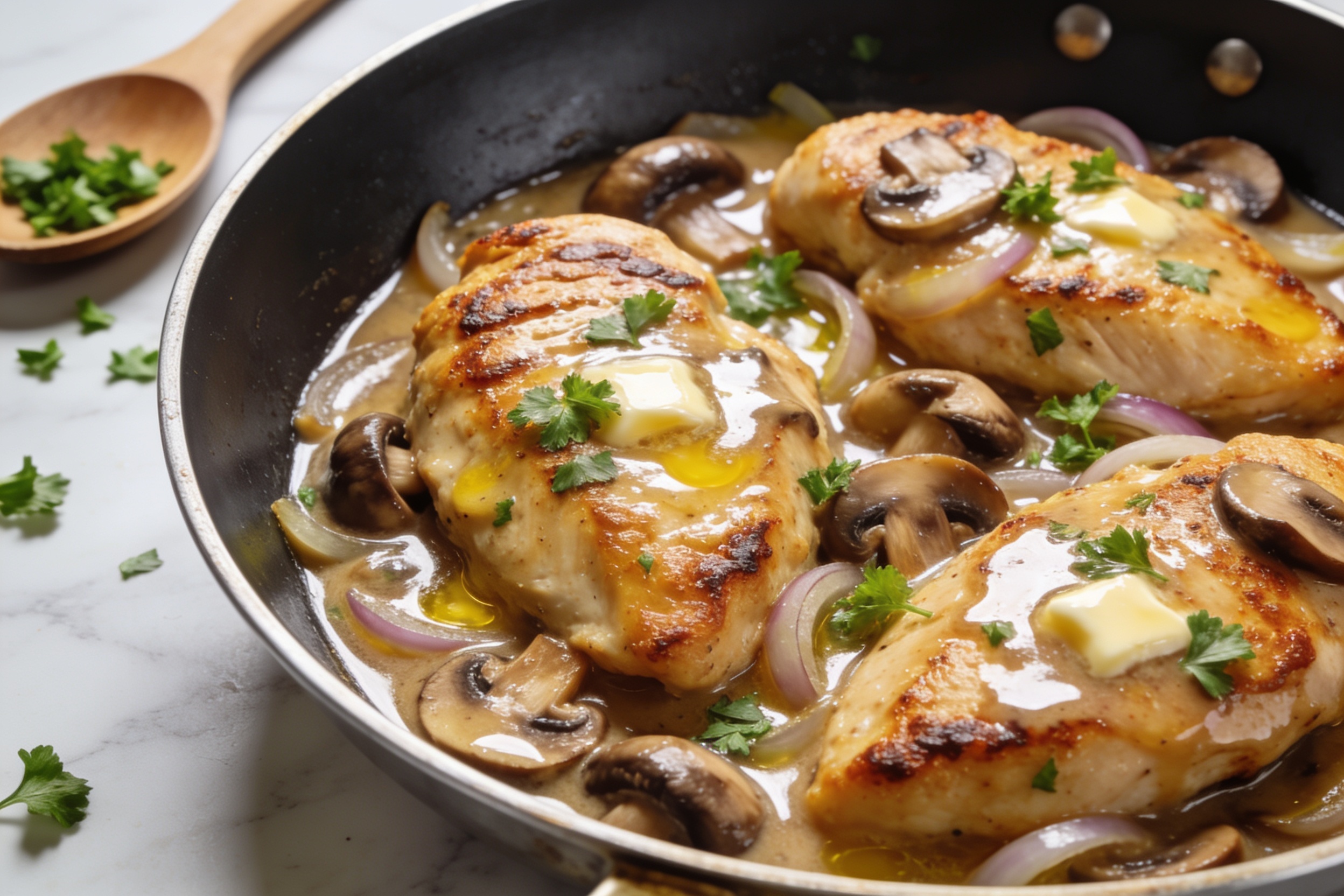 One Pan Chicken Marsala