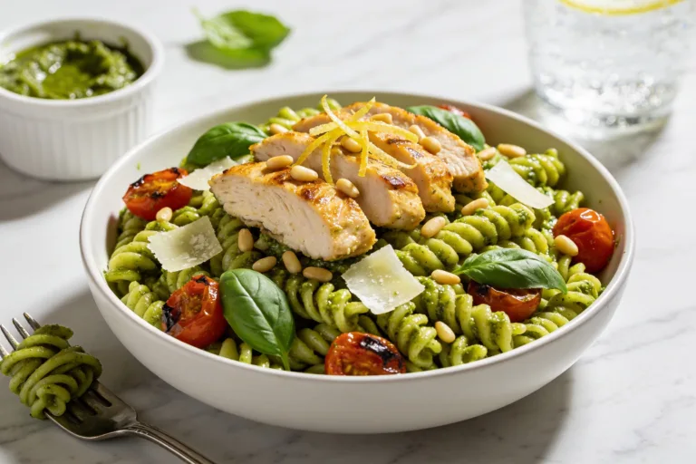Healthy Chicken Pesto Pasta