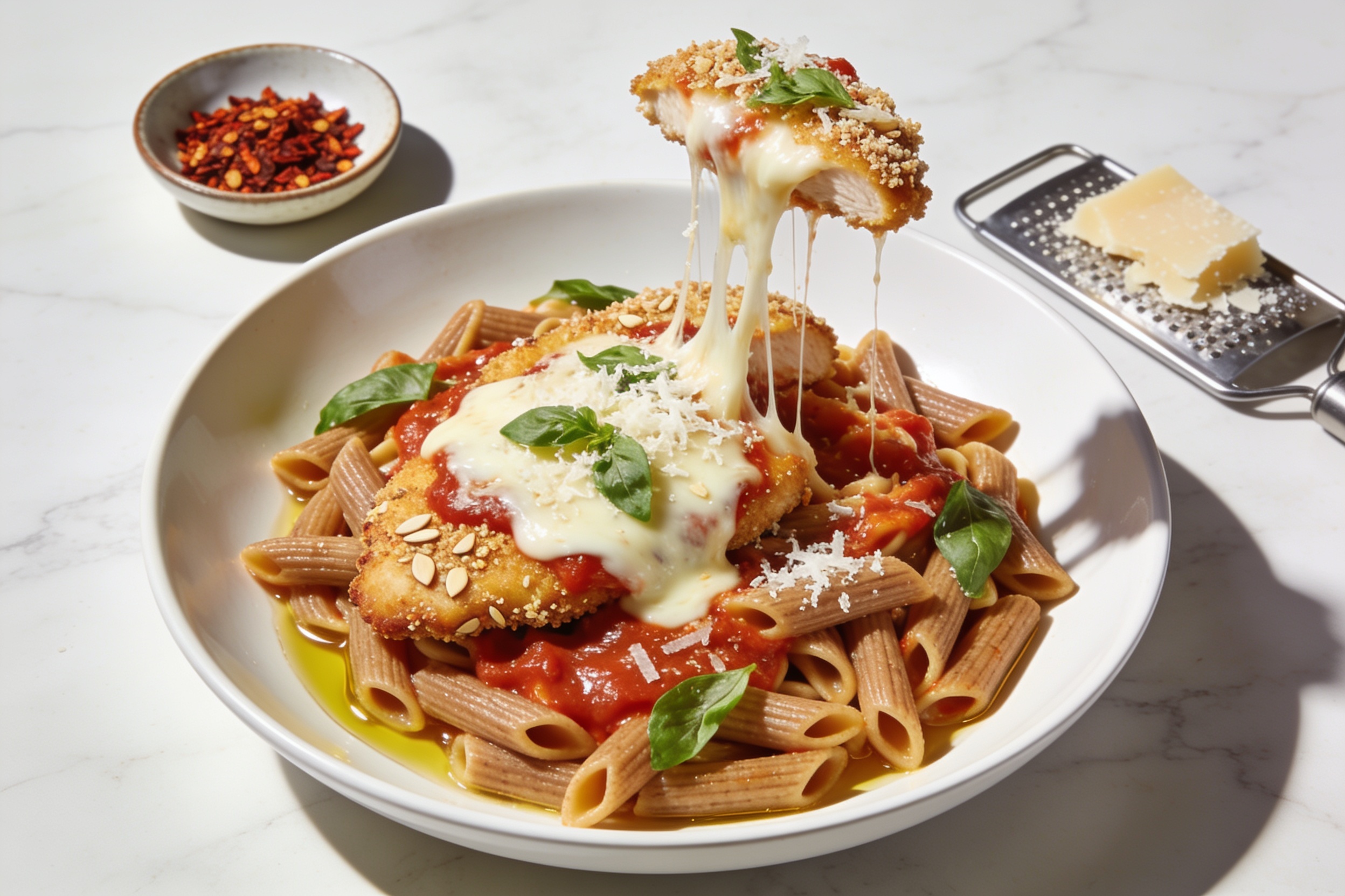 Healthy Chicken Parmesan Pasta