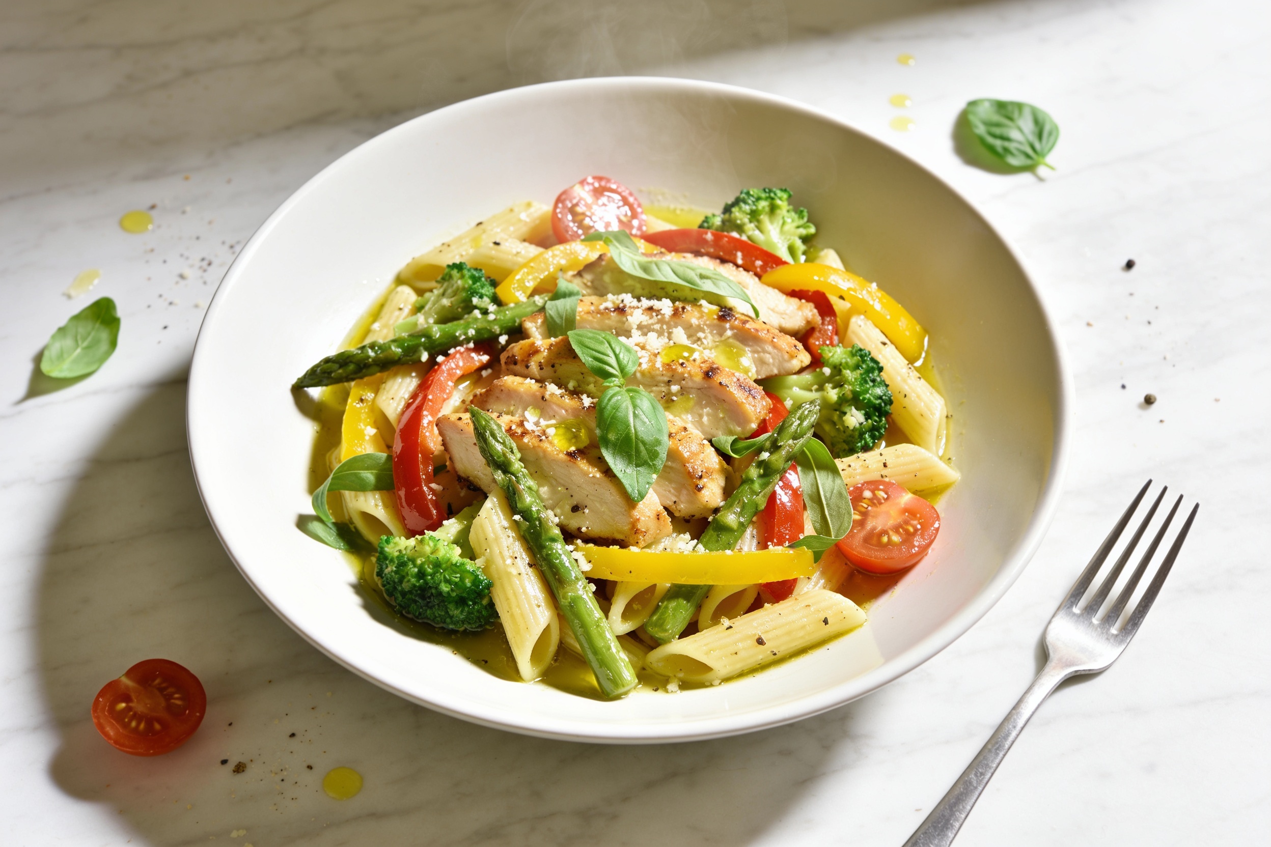 Healthy Chicken Primavera Pasta