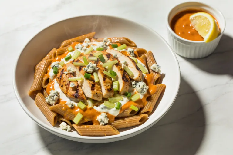 Healthy Buffalo Chicken Pasta