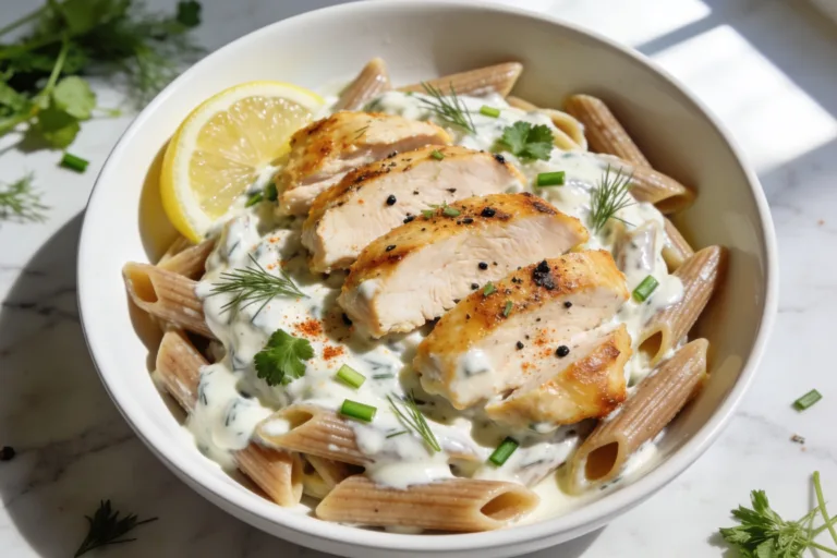 Healthy Creamy Ranch Chicken Pasta