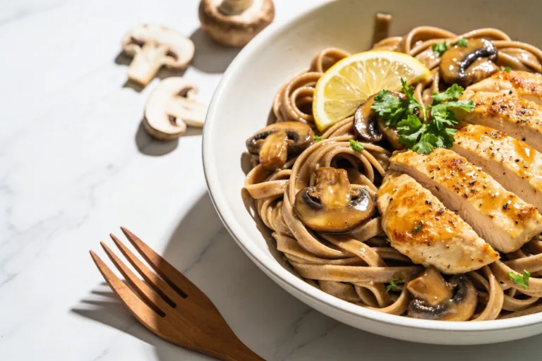 Healthy Chicken Marsala Pasta