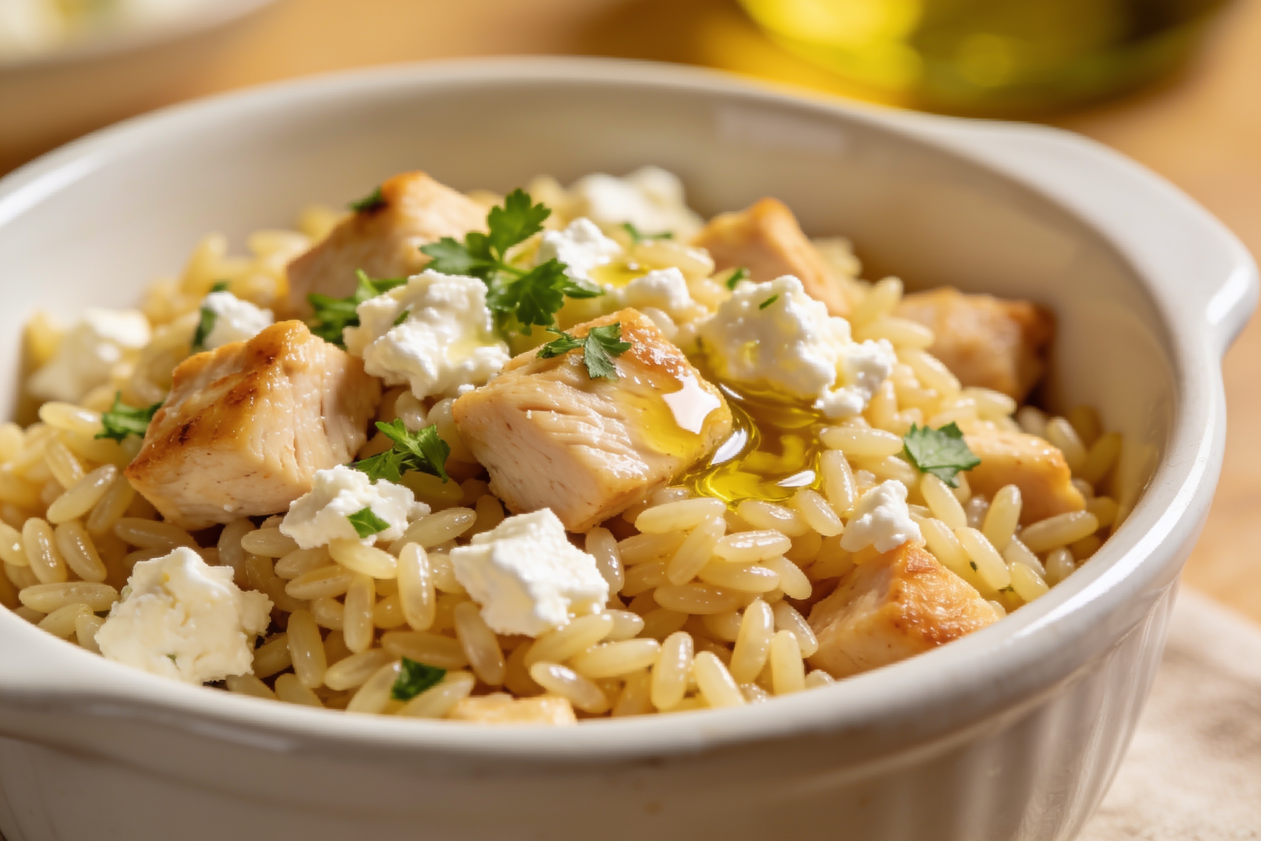 Chicken Feta Orzo