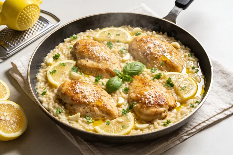 Lemon Garlic Chicken Orzo