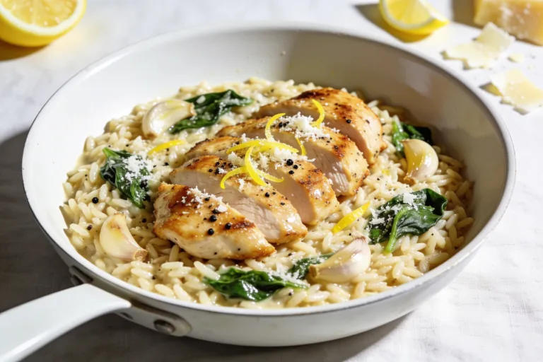 Creamy Garlic Chicken Orzo