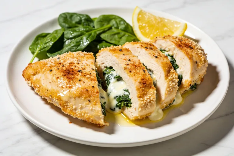 Air Fryer Cheesy Spinach Stuffed Chicken