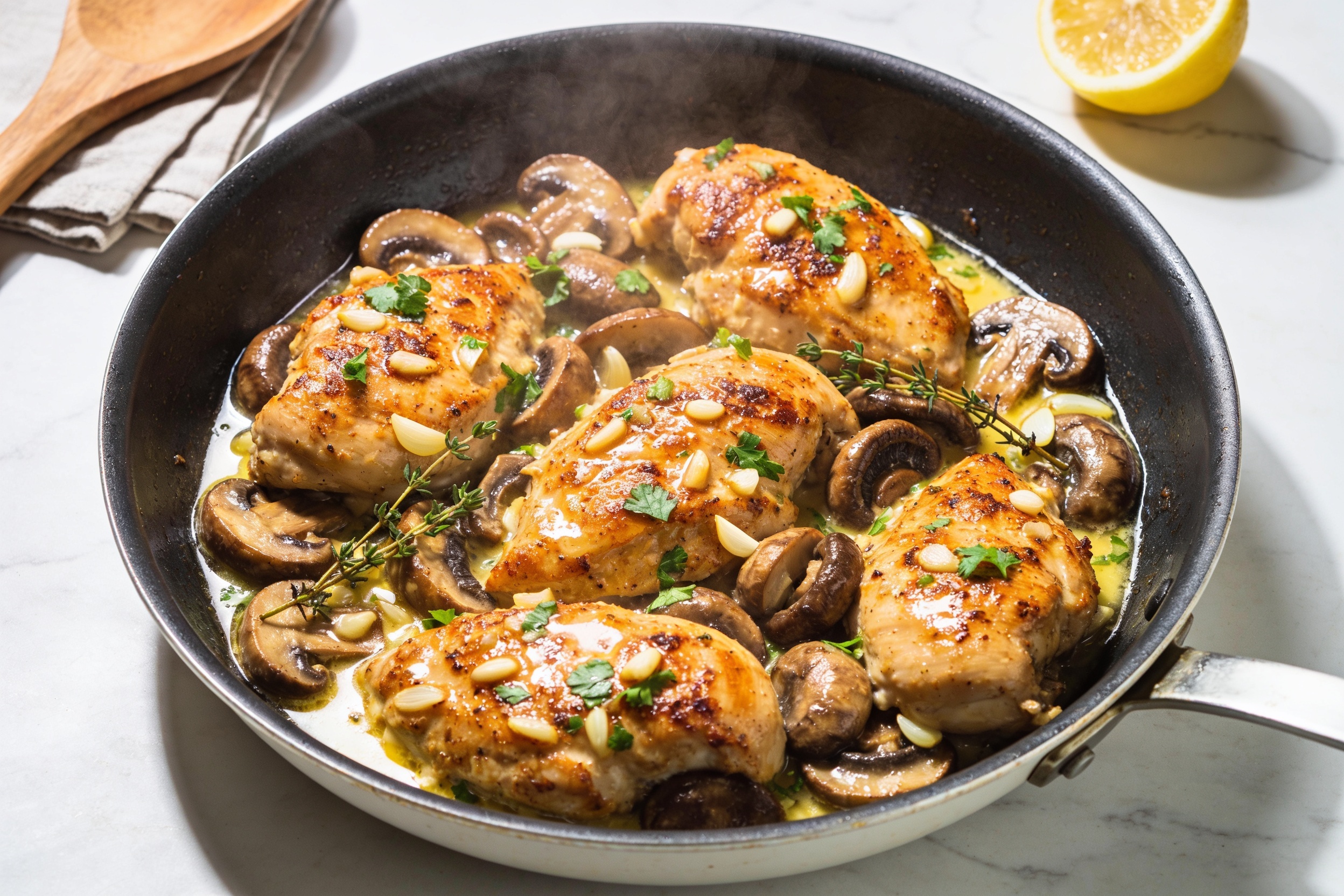 Garlic Mushroom Chicken Skillet
