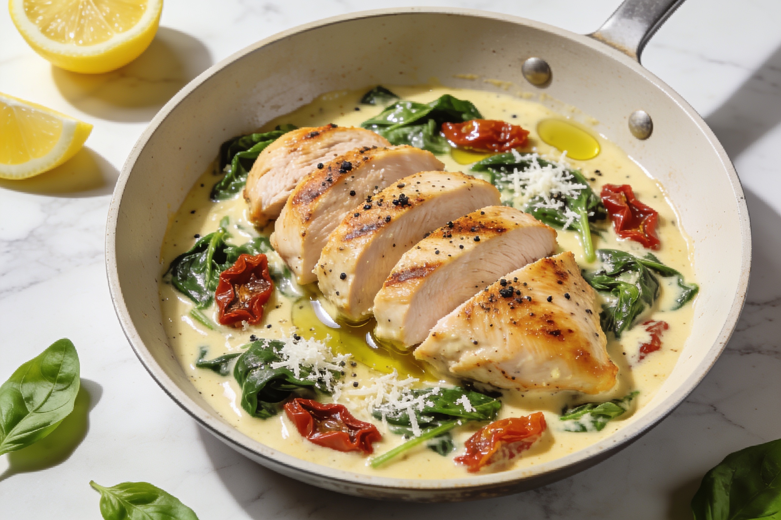 High Protein Creamy Tuscan Chicken Breast