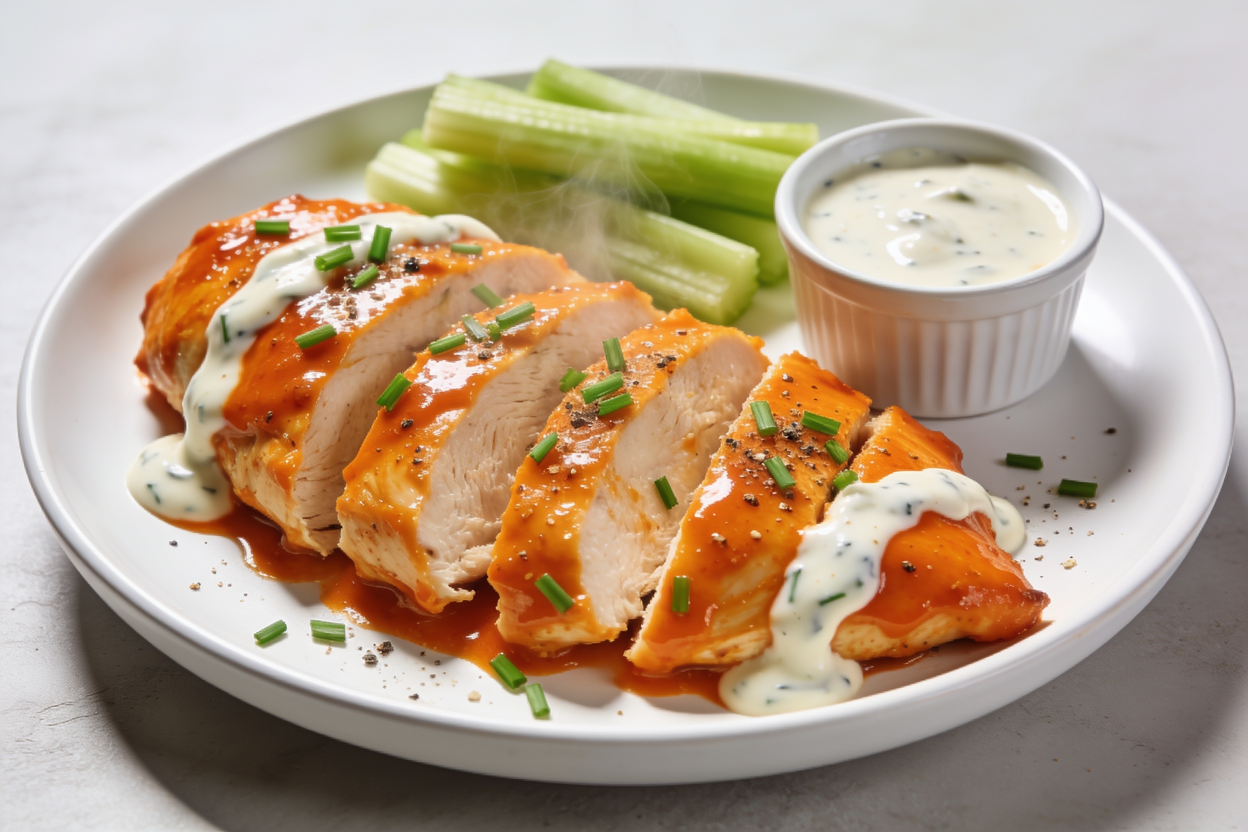 High Protein Buffalo Ranch Chicken Breast