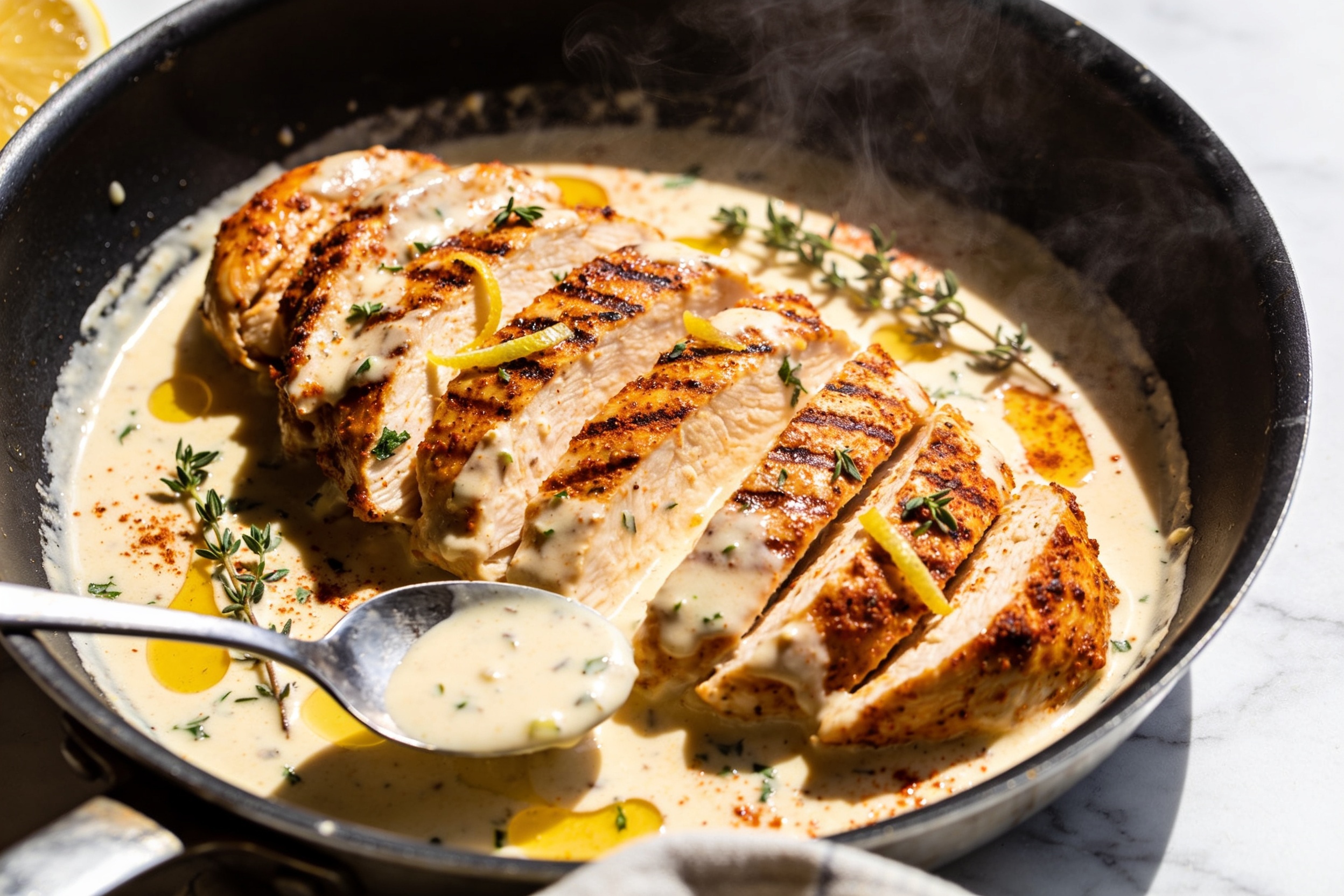 High Protein Cajun Chicken Breast with Cream Sauce