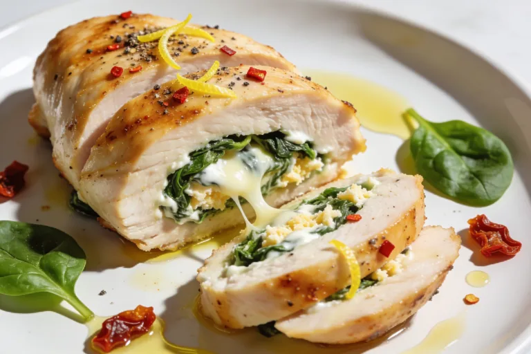 High Protein Spinach Stuffed Chicken Breast