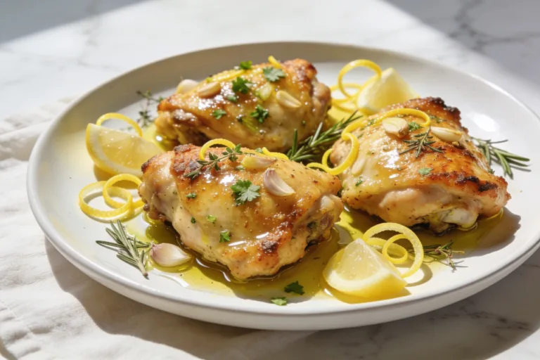 High Protein Lemon Herb Chicken Thighs