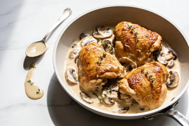 High Protein Mushroom Chicken Thighs