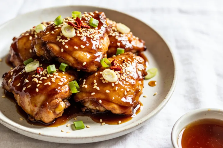 High Protein Sticky Sesame Chicken Thighs