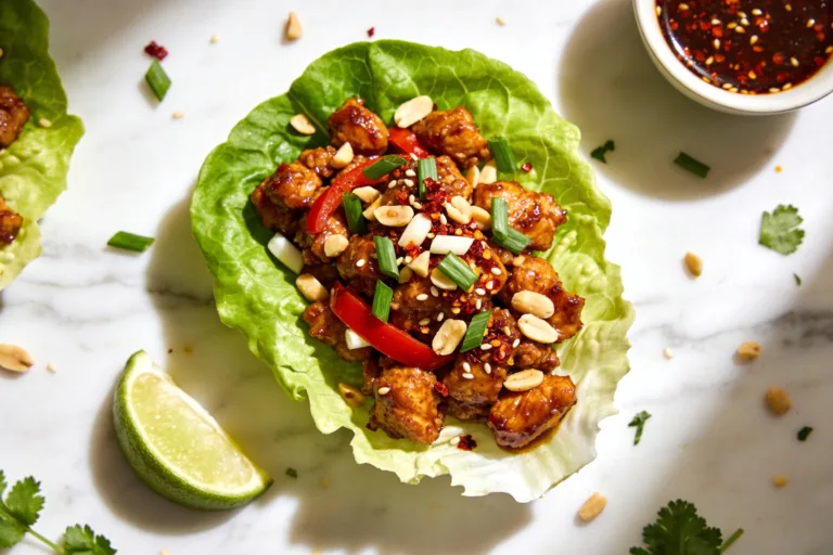 High Protein Chicken Thigh Lettuce Wraps