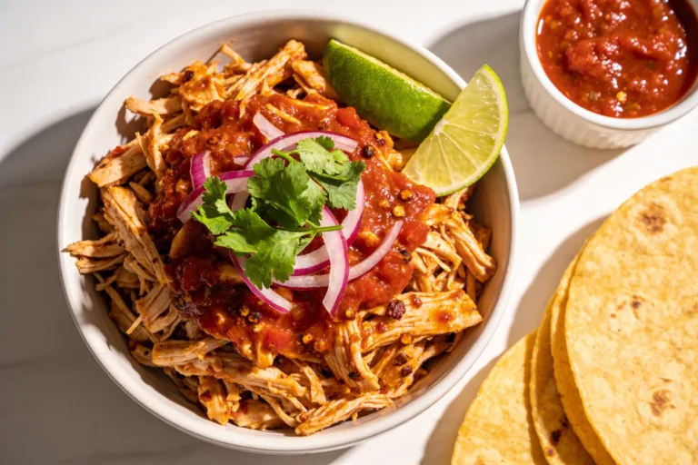 High Protein Crockpot Salsa Chicken