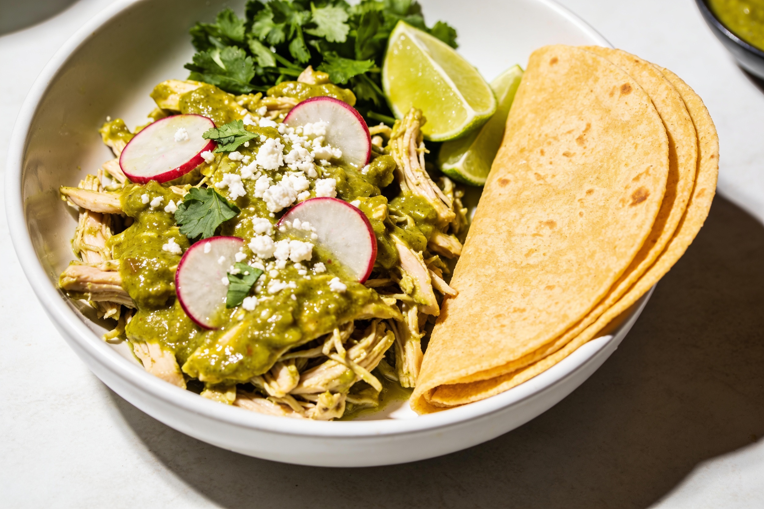 High Protein Crockpot Salsa Verde Chicken