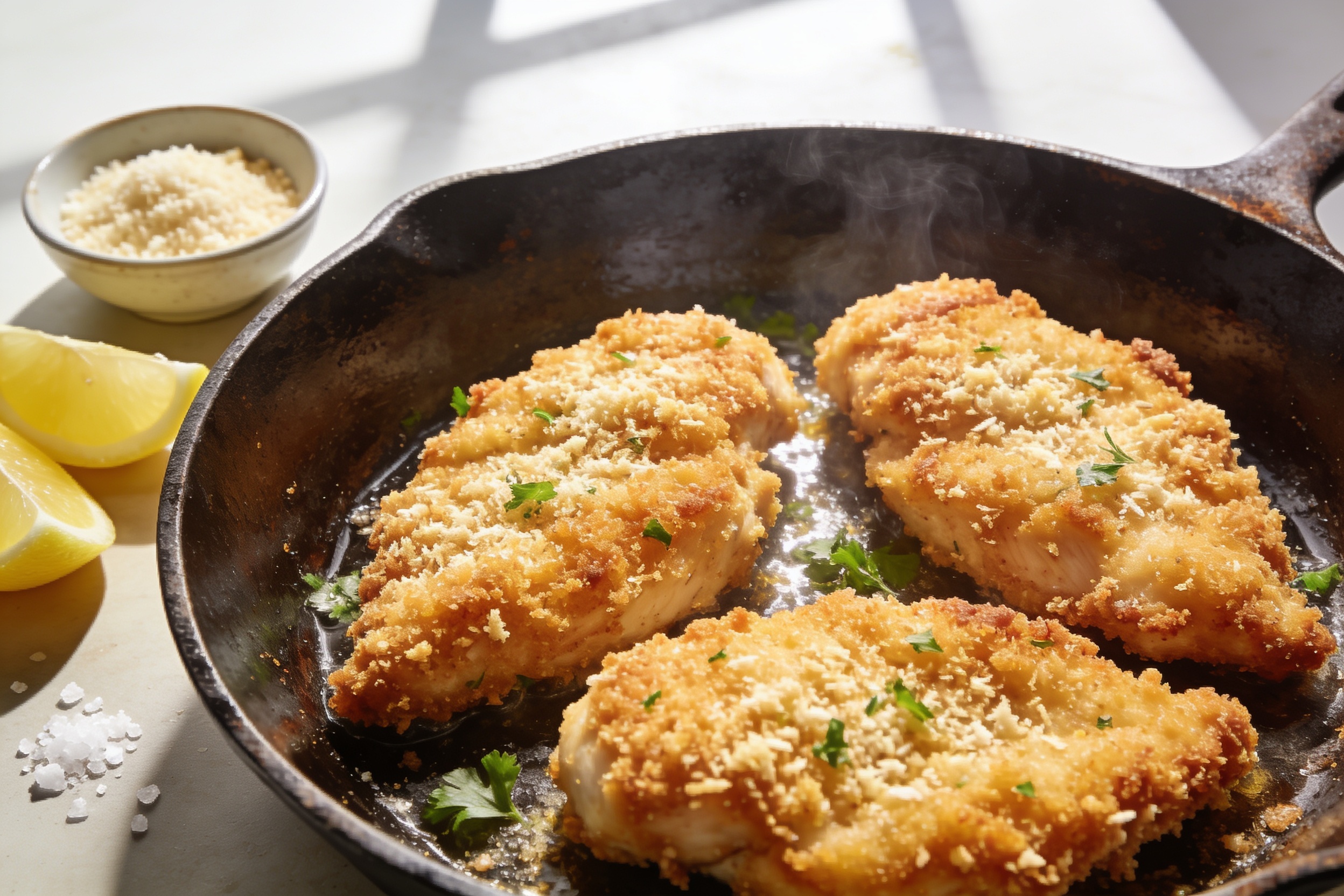 Parmesan Crusted Chicken Skillet