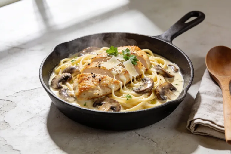 Chicken and Mushroom Alfredo Skillet