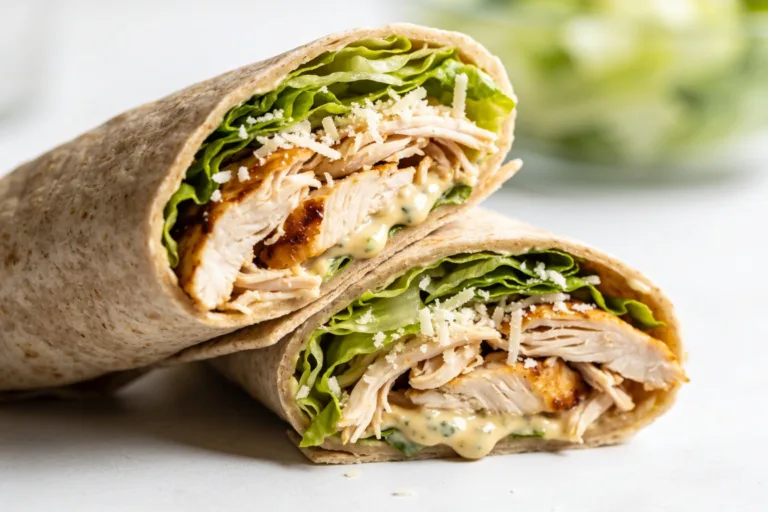 High Protein Rotisserie Chicken Caesar Wraps